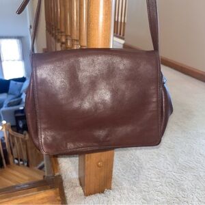 Nine West Brown Leather Vintage Messenger/Crossbody Bag